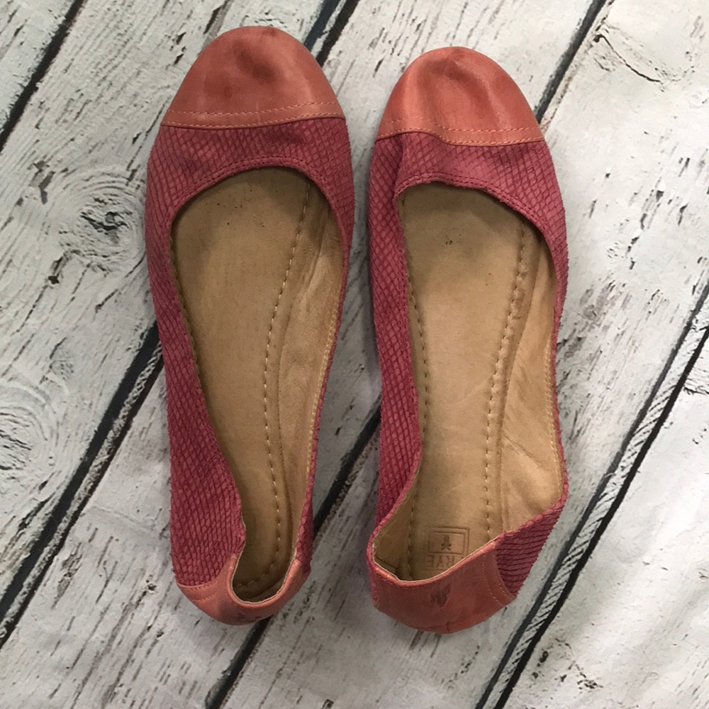 Frye Carson Ballet Flats - snakeskin texture